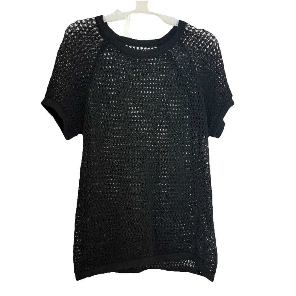SheIn Short Sleeved Ladies Mesh Top Sz. M Punk Goth Heavy Metal Fashion